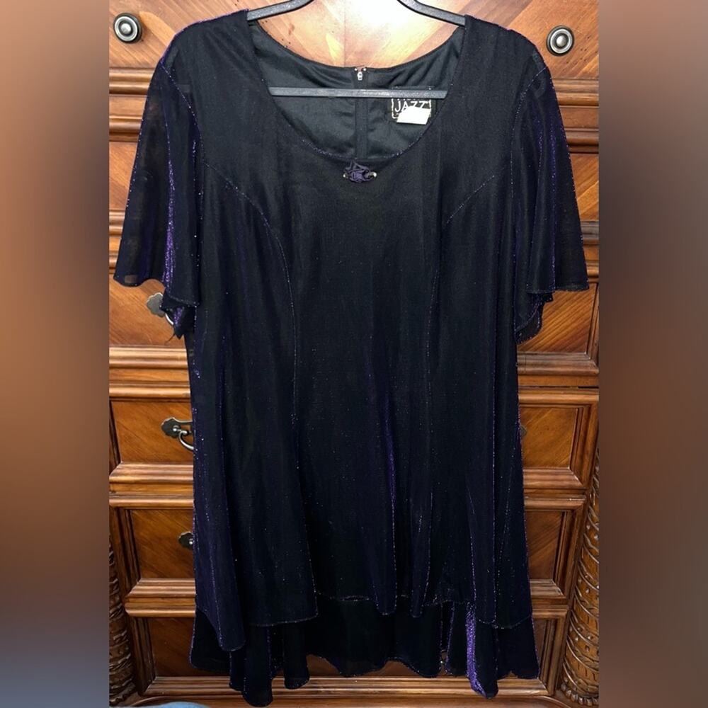 More Jazz A Chorus Line Co. Purple Shimmer & Sparkle Layered Tunic 23” P2P